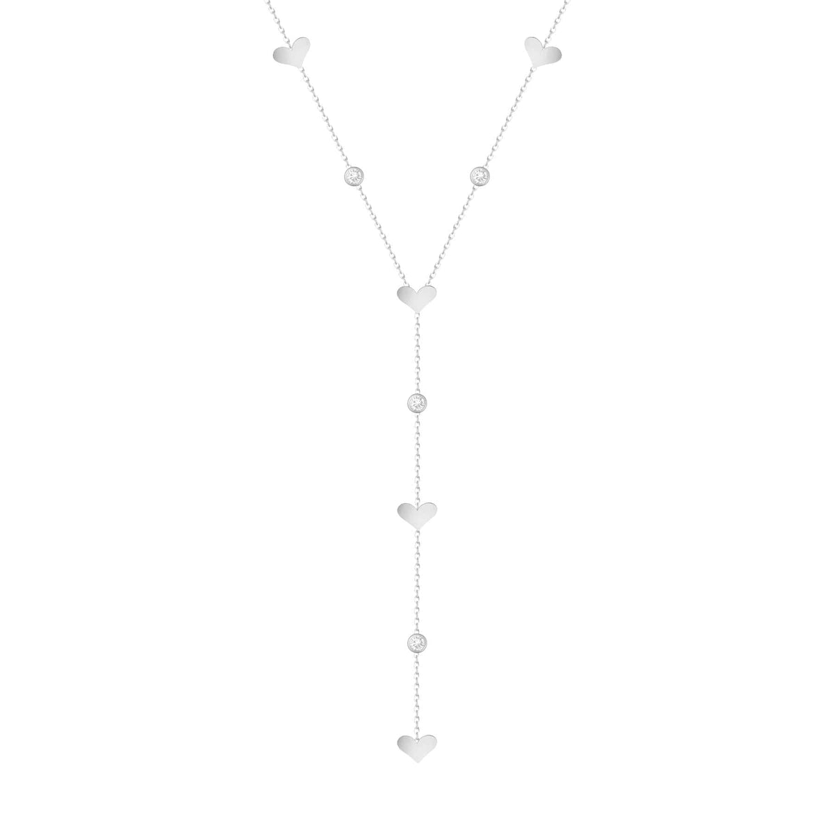 Urbanti Stainless Steel Adorned Lariat Necklace