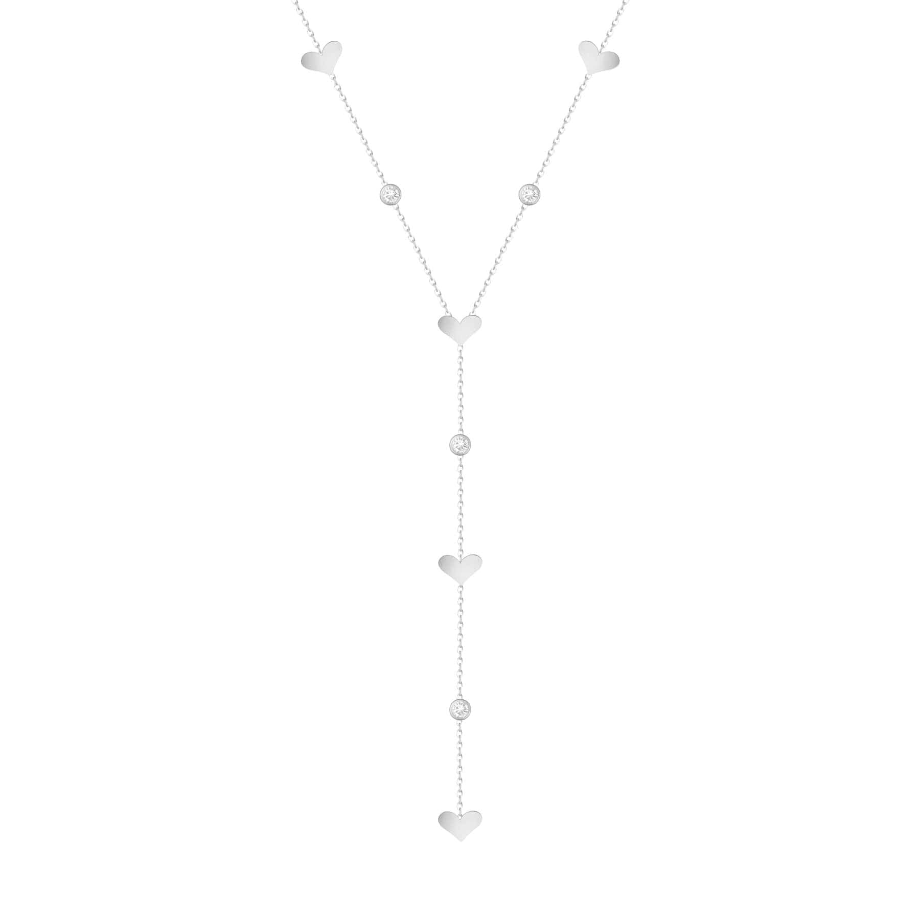 Urbanti Stainless Steel Adorned Lariat Necklace