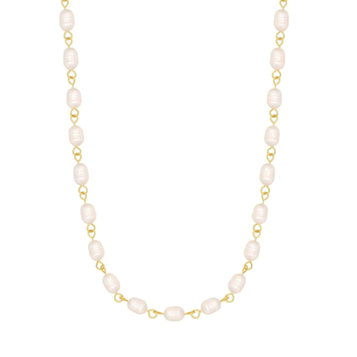 Urbanti Stainless Steel Adrienne Pearl Necklace Gold