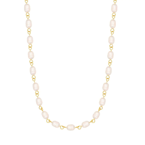 Urbanti Stainless Steel Adrienne Pearl Necklace Gold