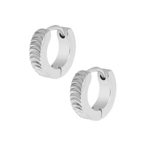 Urbanti Stainless Steel Aimee Huggie Hoop Earrings Silver