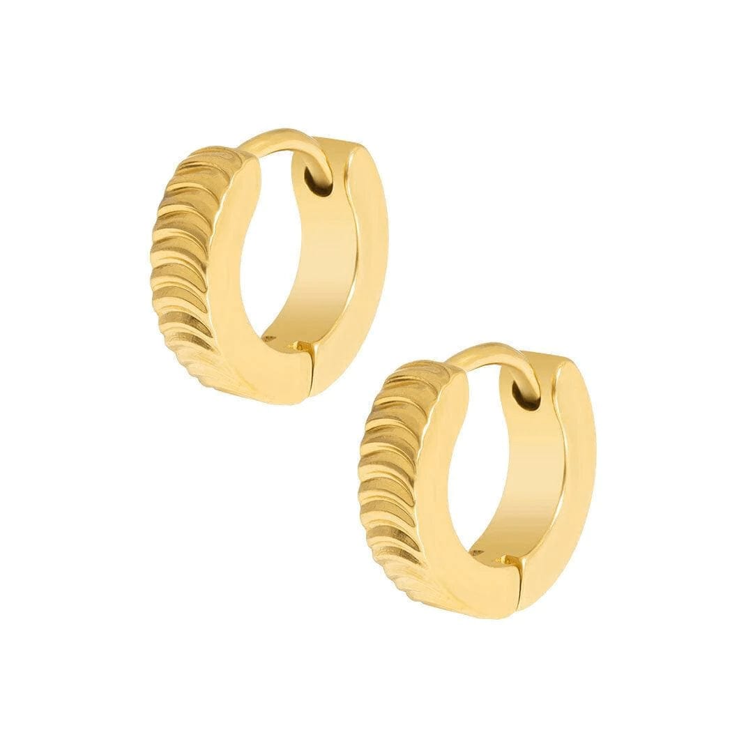 Urbanti Stainless Steel Aimee Huggie Hoop Earrings