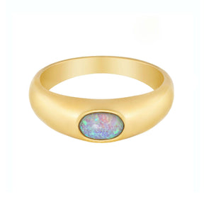 Urbanti Stainless Steel Aisha Opal Ring Gold / US 6 / UK L / EUR 51 (small)