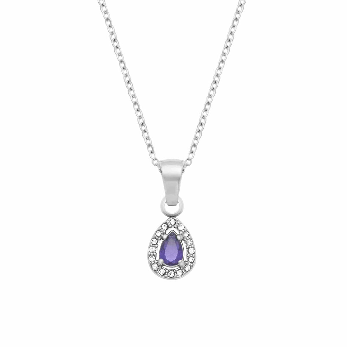 Urbanti Stainless Steel Alcudia Necklace Silver / Purple