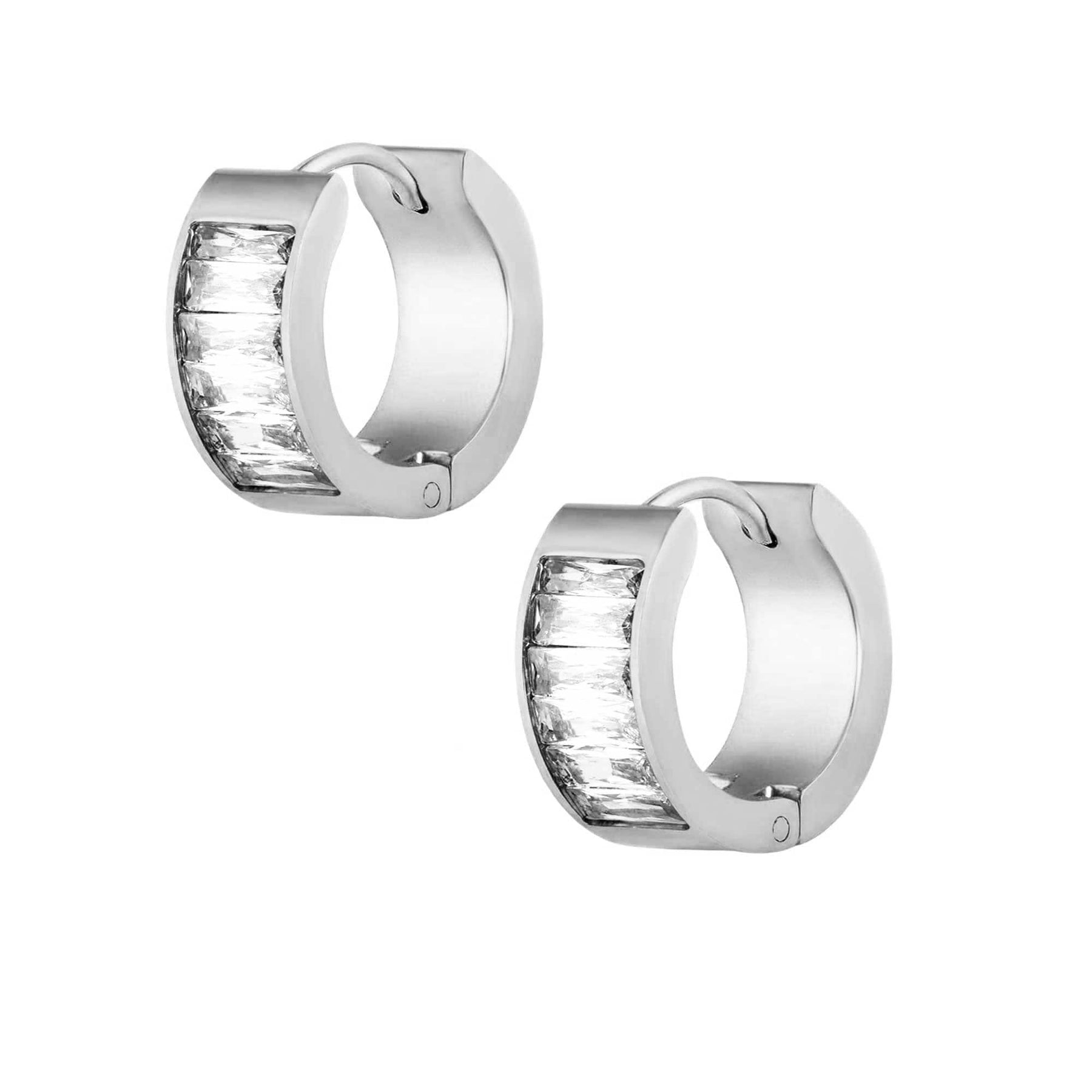 Urbanti Stainless Steel Alexa Hoop Earrings Silver