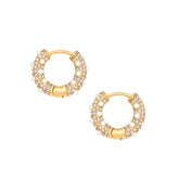 Urbanti Stainless Steel Alice Pearl Hoop Earrings Gold