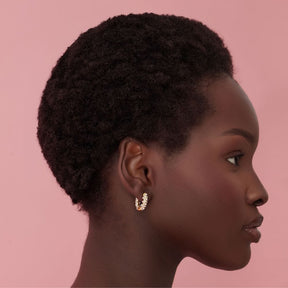 Urbanti Stainless Steel Alice Pearl Hoop Earrings