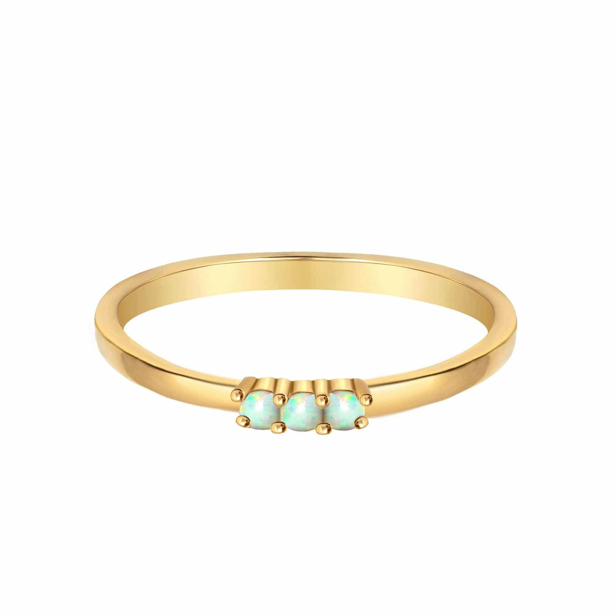 Urbanti Stainless Steel Ally Opal Ring Gold / US 6 / UK L / EUR 51 (small)