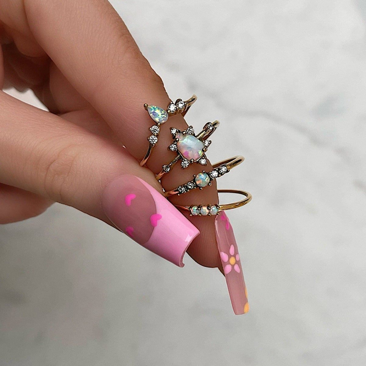 Urbanti Stainless Steel Ally Opal Ring