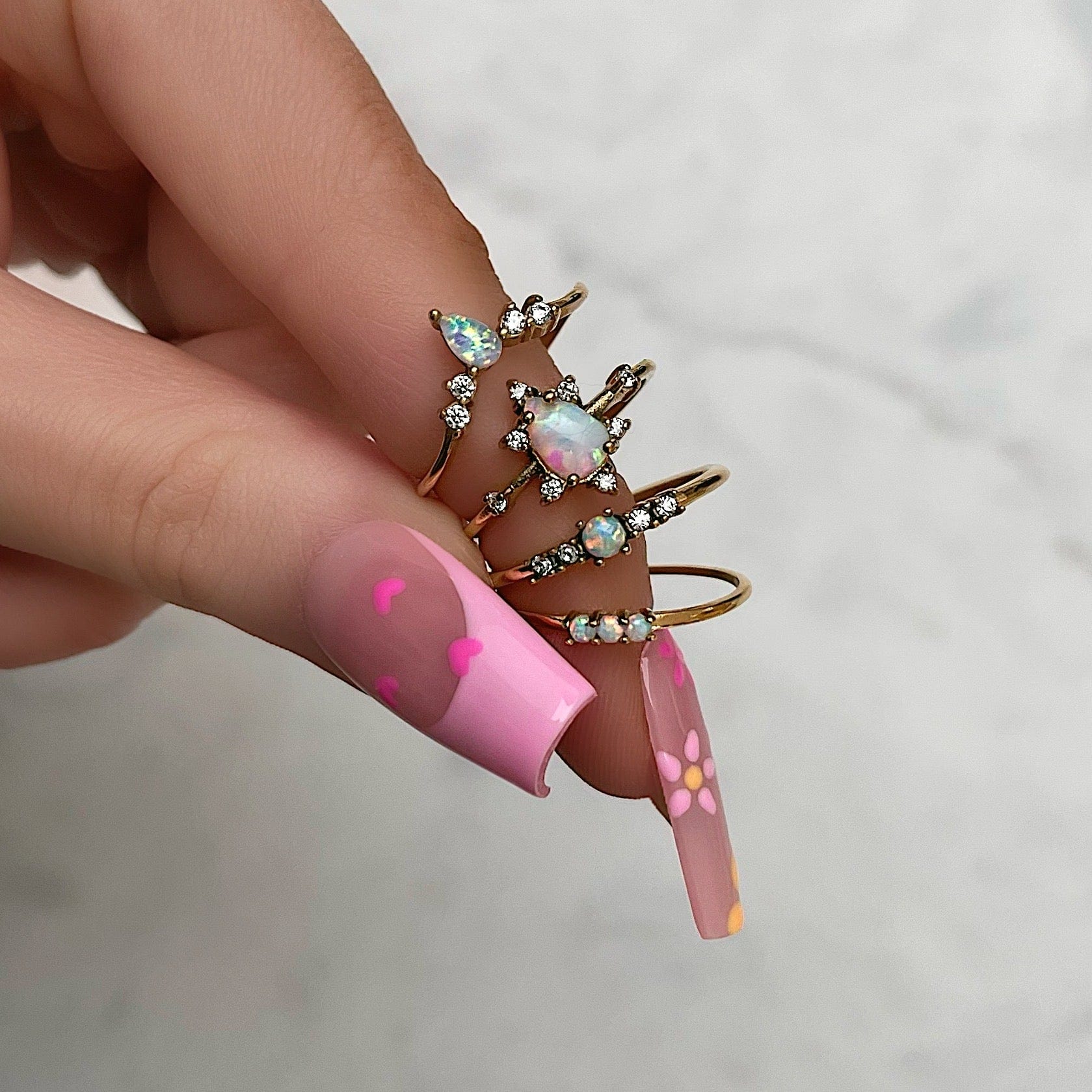 Urbanti Stainless Steel Ally Opal Ring