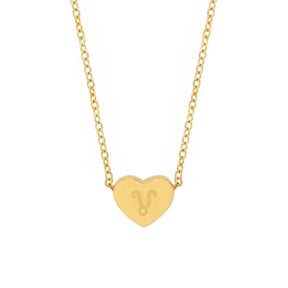 Urbanti Stainless Steel Alora Zodiac Necklace Gold / Capricorn