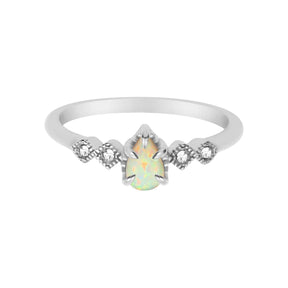 Urbanti Stainless Steel Alyssa Opal Ring Silver / US 5 / UK J / EUR 49 (x small)
