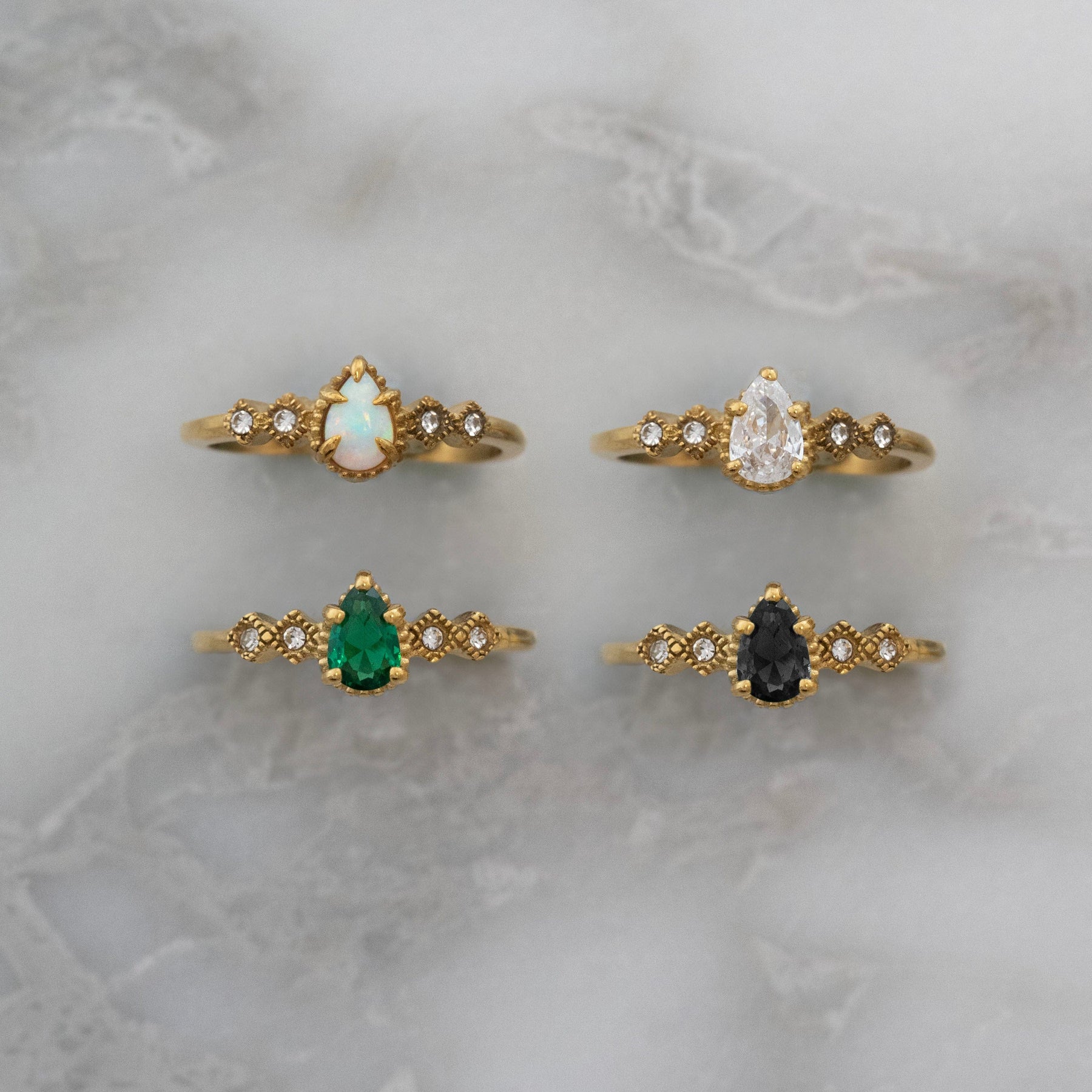 Urbanti Stainless Steel Alyssa Opal Ring