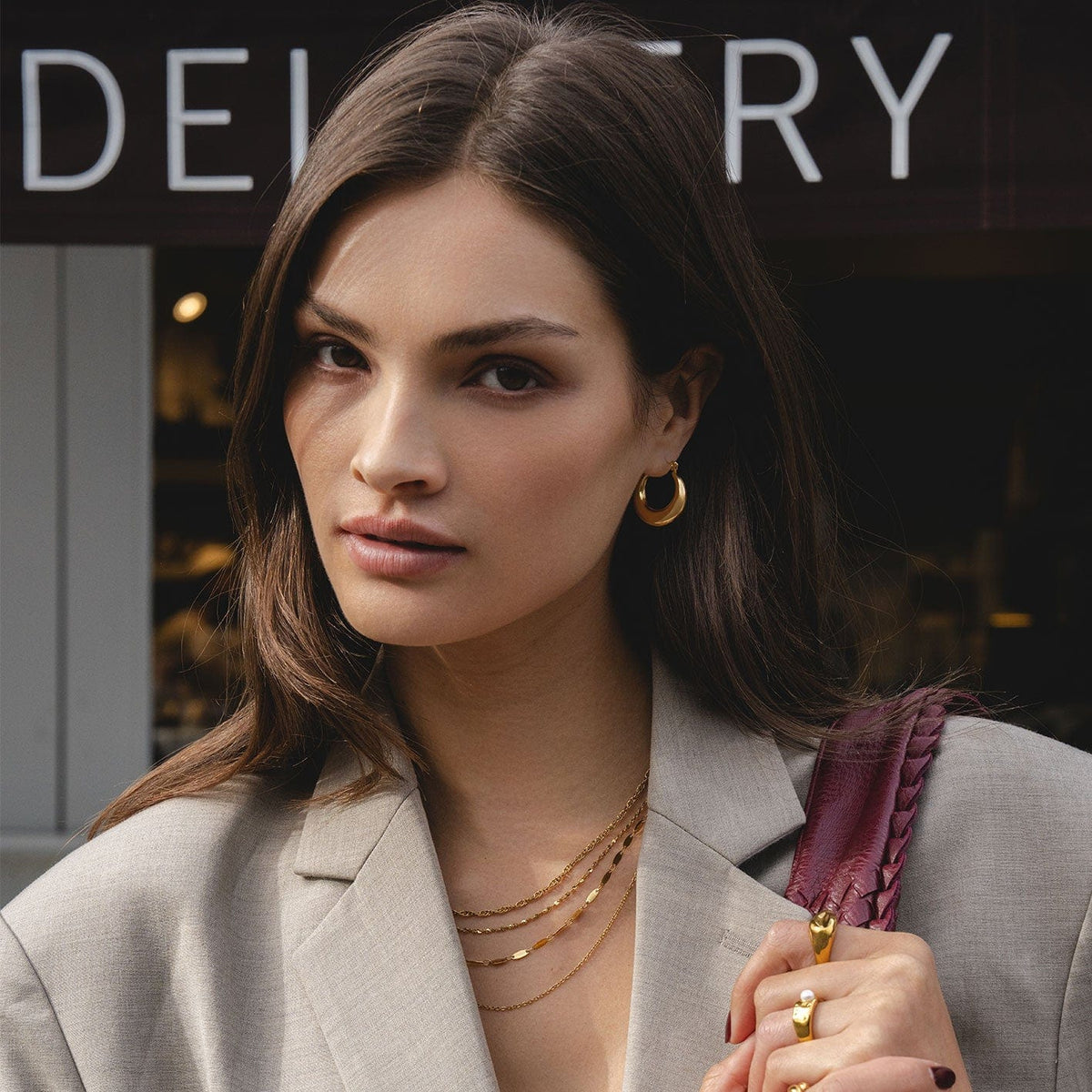 Urbanti Stainless Steel Ana Hoop Earrings