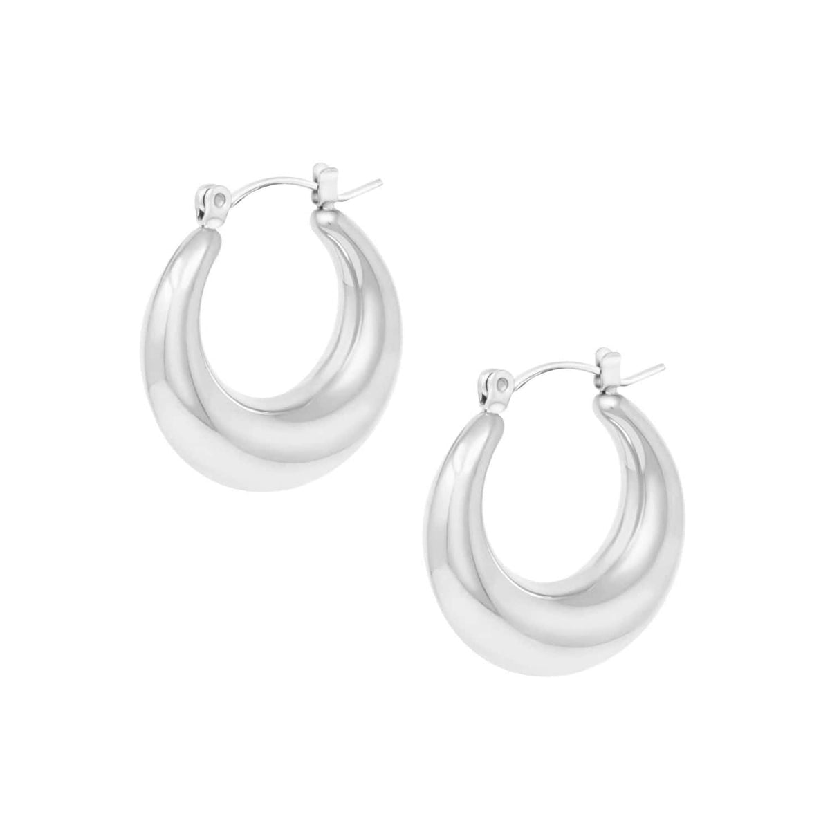 Urbanti Stainless Steel Ana Hoop Earrings Silver