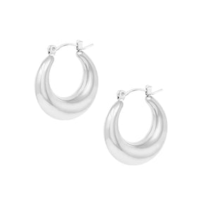 Urbanti Stainless Steel Ana Hoop Earrings Silver