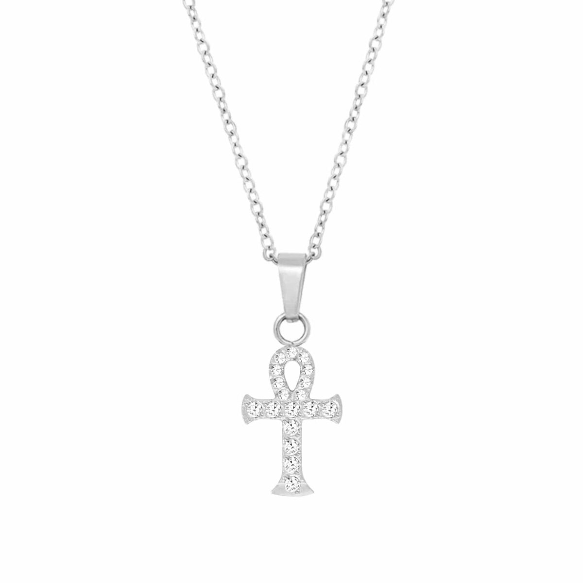 Urbanti Stainless Steel Ankh Necklace Silver