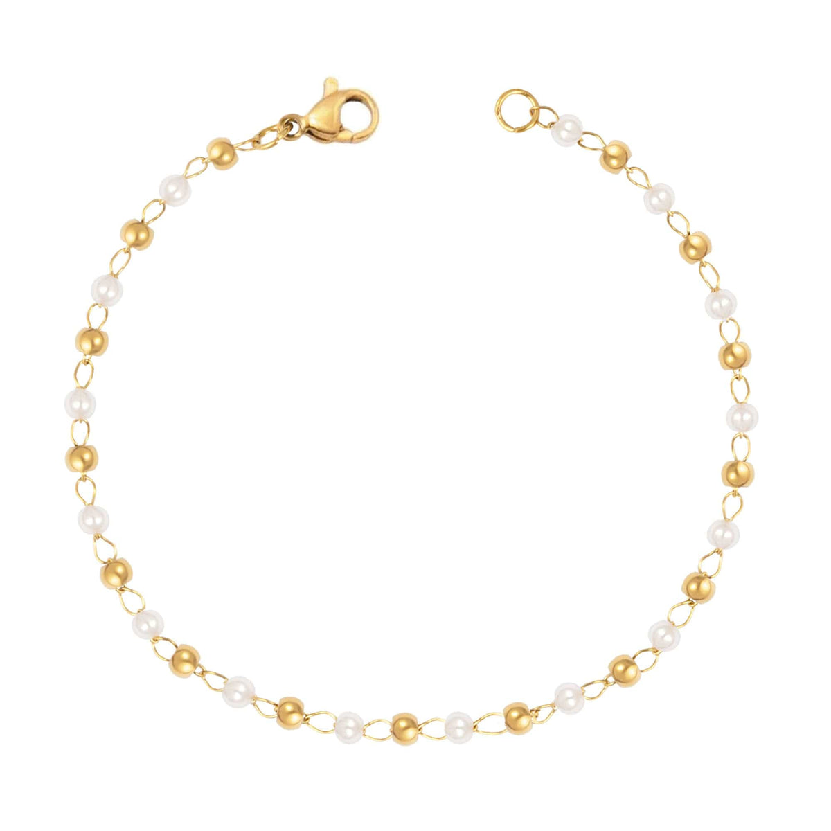 Urbanti Stainless Steel Antalya Pearl Bracelet Gold / Small