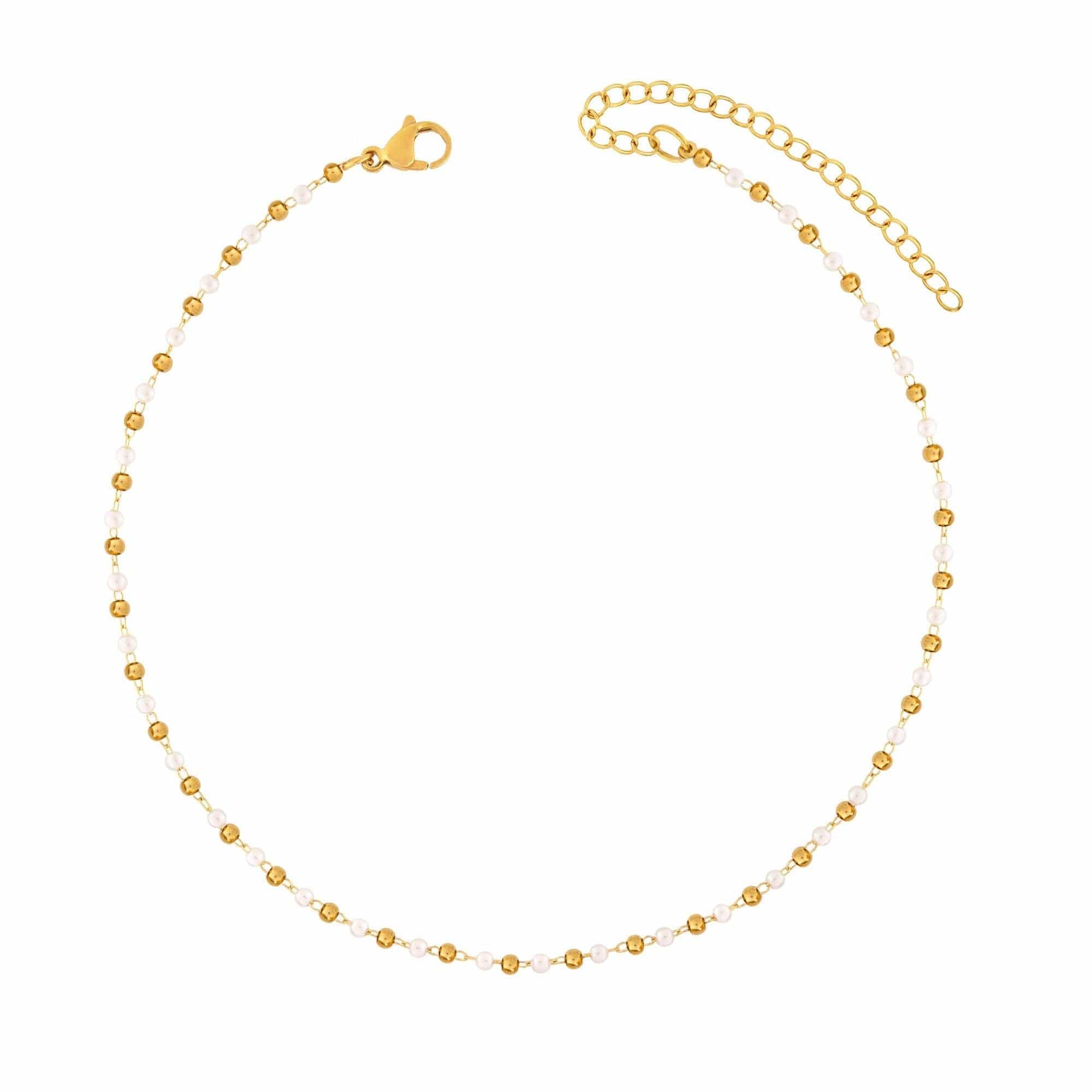 Urbanti Stainless Steel Antalya Pearl Choker Gold