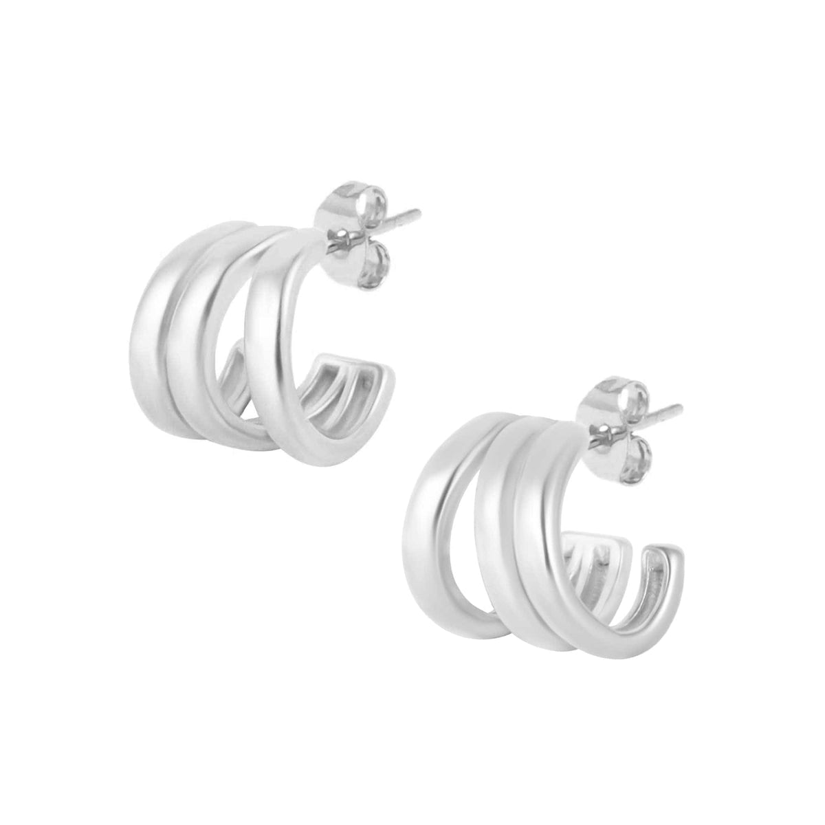 Urbanti Stainless Steel Apollo Hoop Earrings Silver