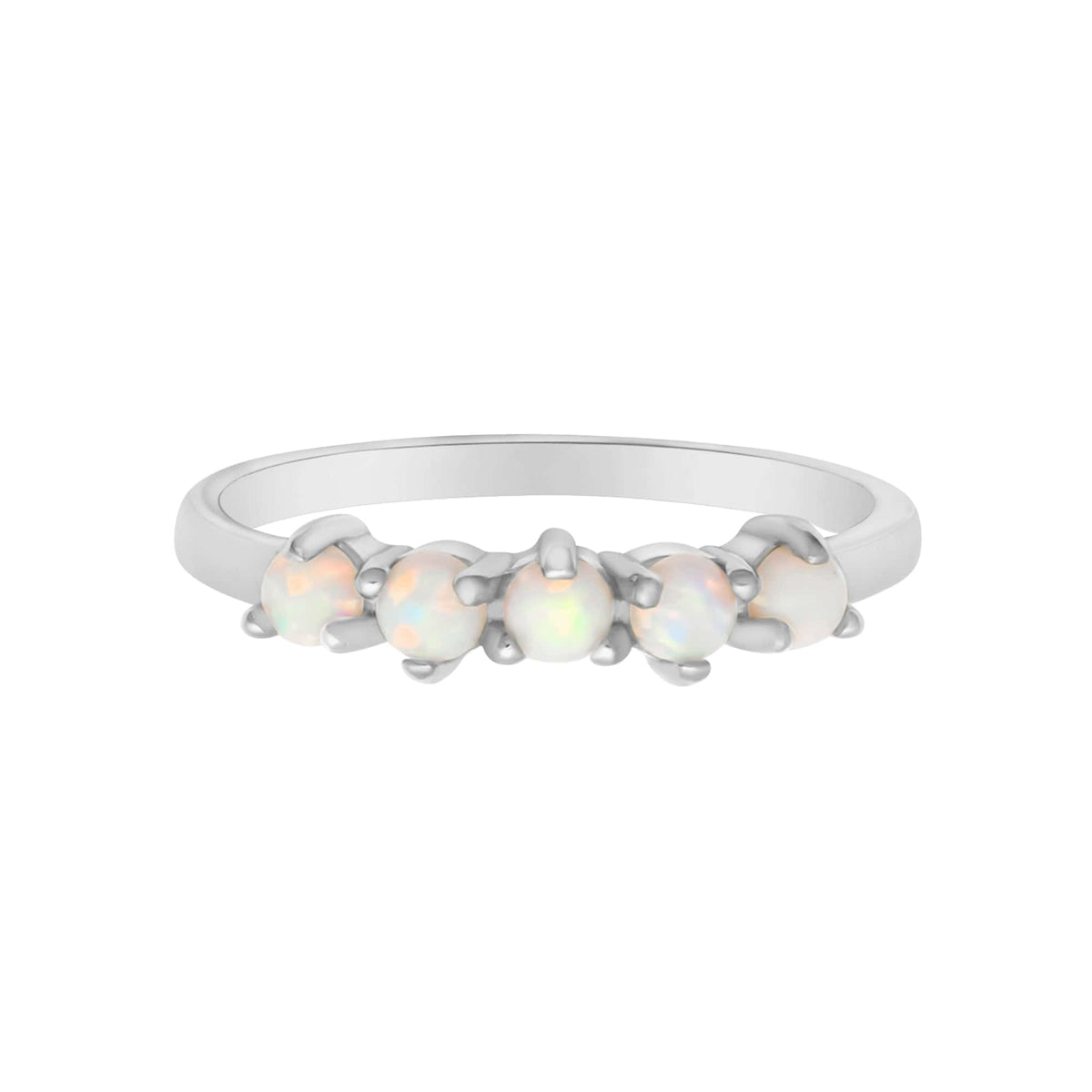 Urbanti Stainless Steel Arctic Opal Ring Silver / US 4 / UK H / EUR 46 / (xxsmall)