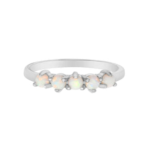 Urbanti Stainless Steel Arctic Opal Ring Silver / US 4 / UK H / EUR 46 / (xxsmall)