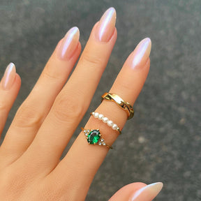 Urbanti Stainless Steel Aruba Pearl Ring