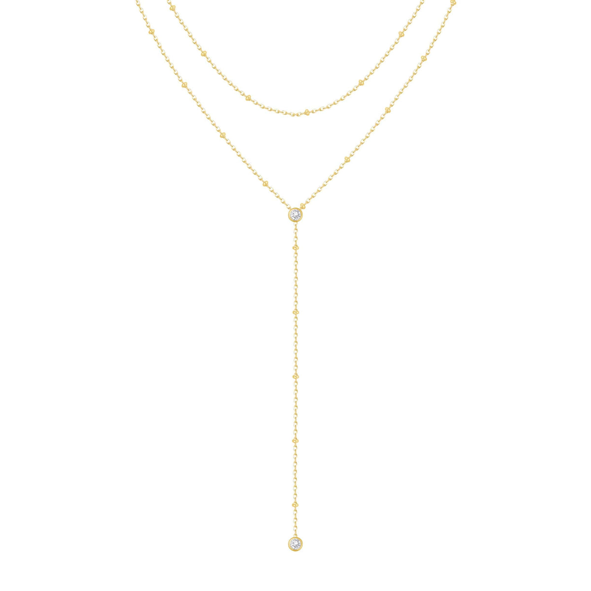 Urbanti Stainless Steel Ashlyn Layered Lariat Necklace