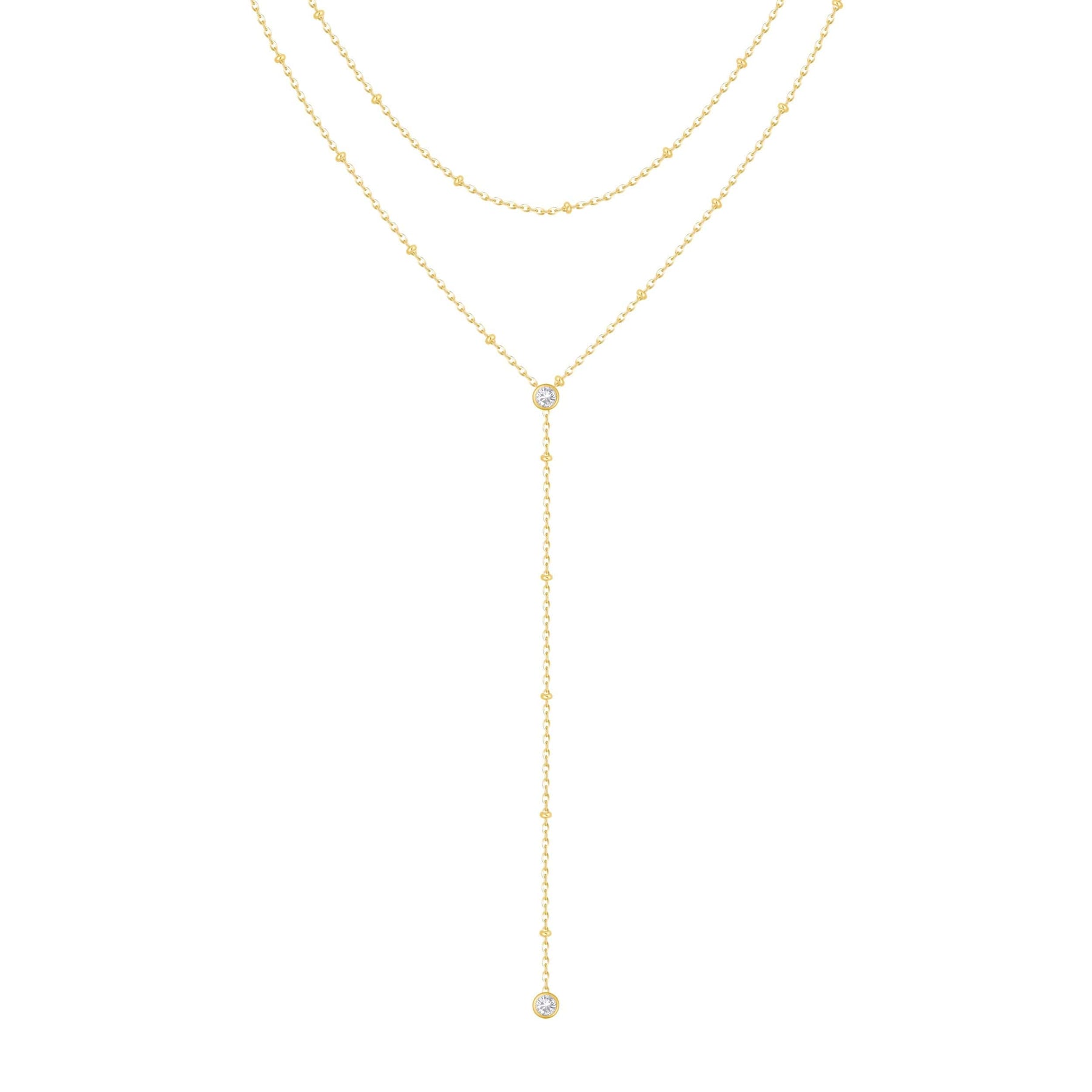 Urbanti Stainless Steel Ashlyn Layered Lariat Necklace