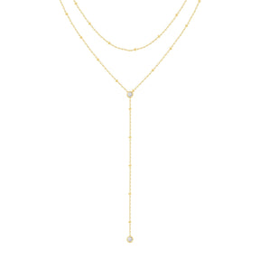 Urbanti Stainless Steel Ashlyn Layered Lariat Necklace