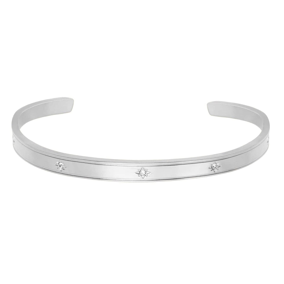 Urbanti Stainless Steel Astral Cuff Bracelet Silver