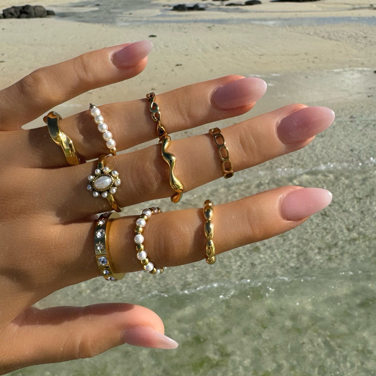 Urbanti Stainless Steel August Pearl Ring