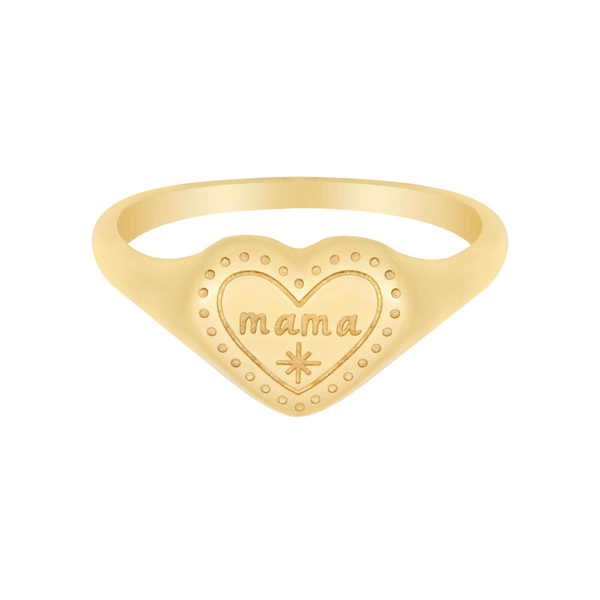 Urbanti Stainless Steel Engraved Heart Mama Ring