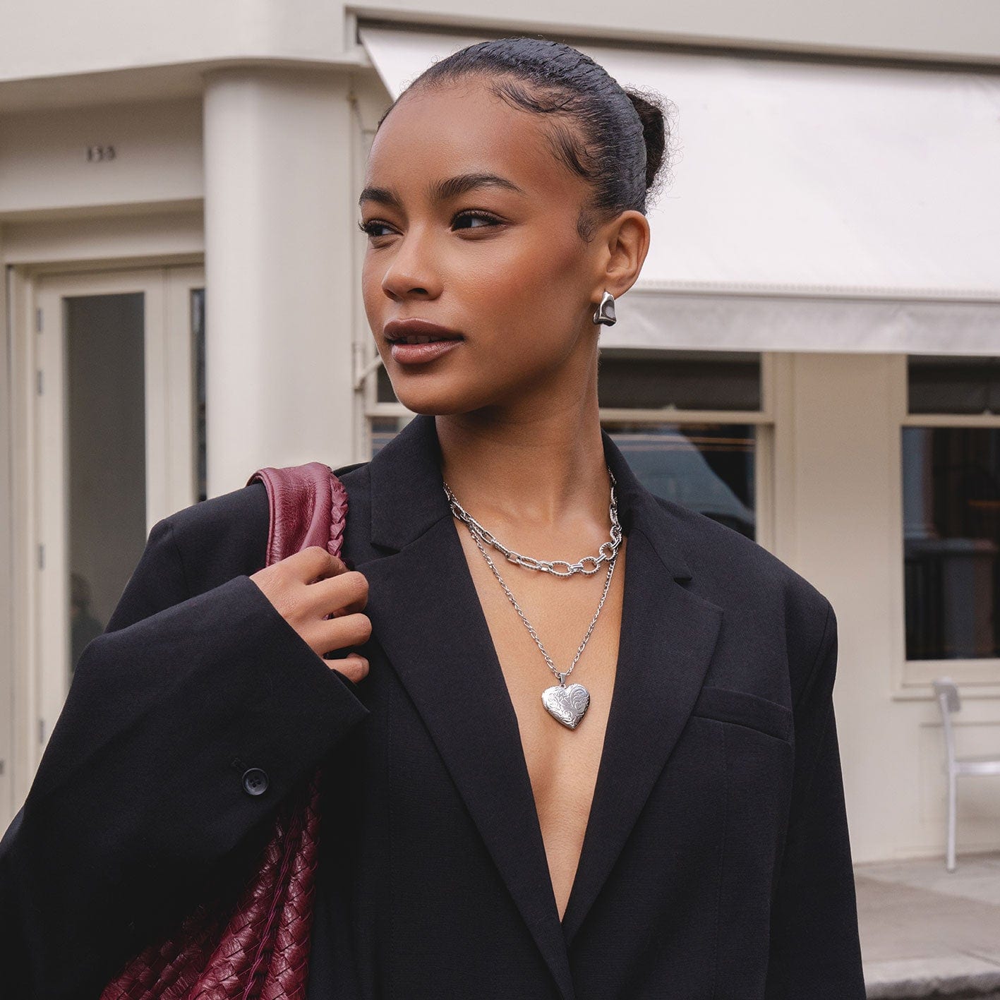 Urbanti Stainless Steel Beau Heart Locket Necklace