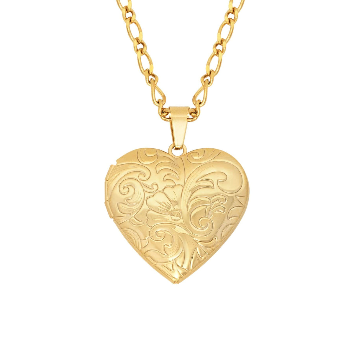 Urbanti Stainless Steel Beau Heart Locket Necklace Gold