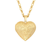 Urbanti Stainless Steel Beau Heart Locket Necklace Gold