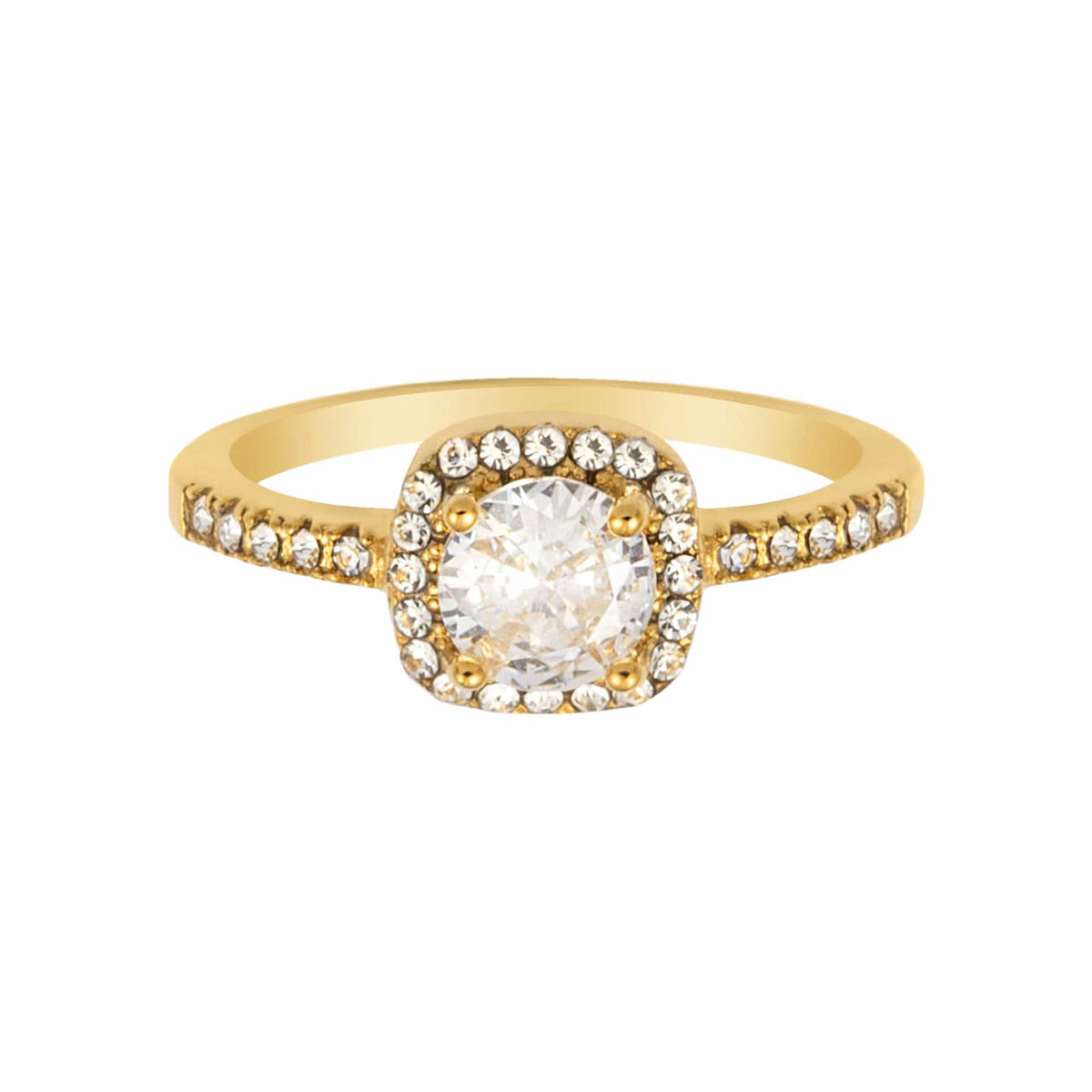 Urbanti Stainless Steel Bejewelled Ring Gold / US 6 / UK L / EUR 51 (small)