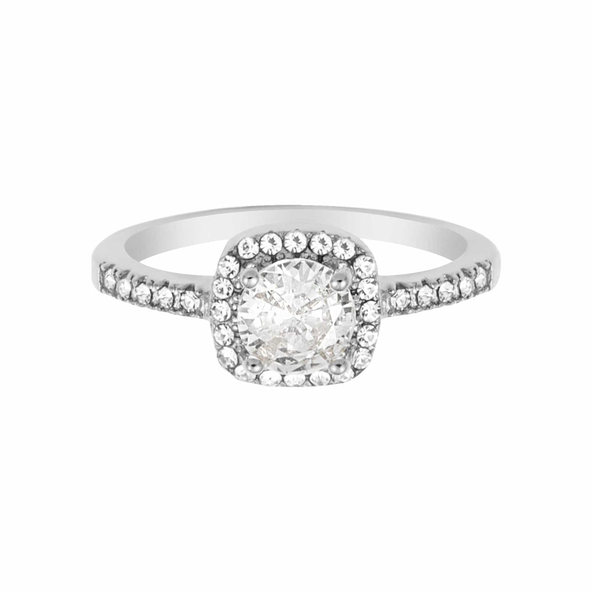 Urbanti Stainless Steel Bejewelled Ring Silver / US 6 / UK L / EUR 51 (small)