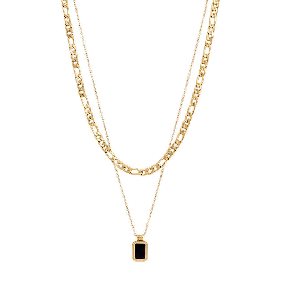 Urbanti Stainless Steel Belle Layered Necklace Gold