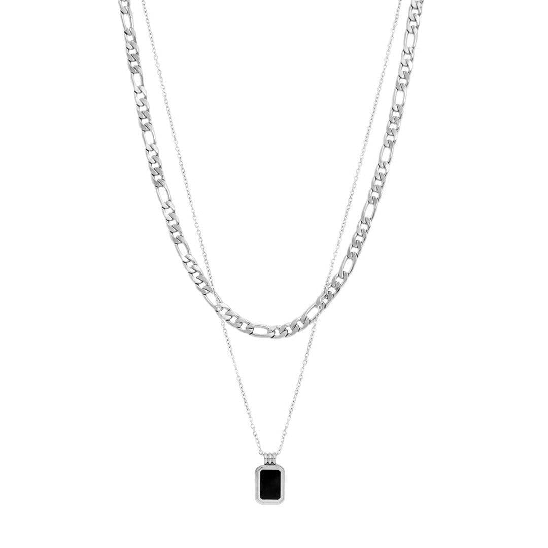 Urbanti Stainless Steel Belle Layered Necklace Silver