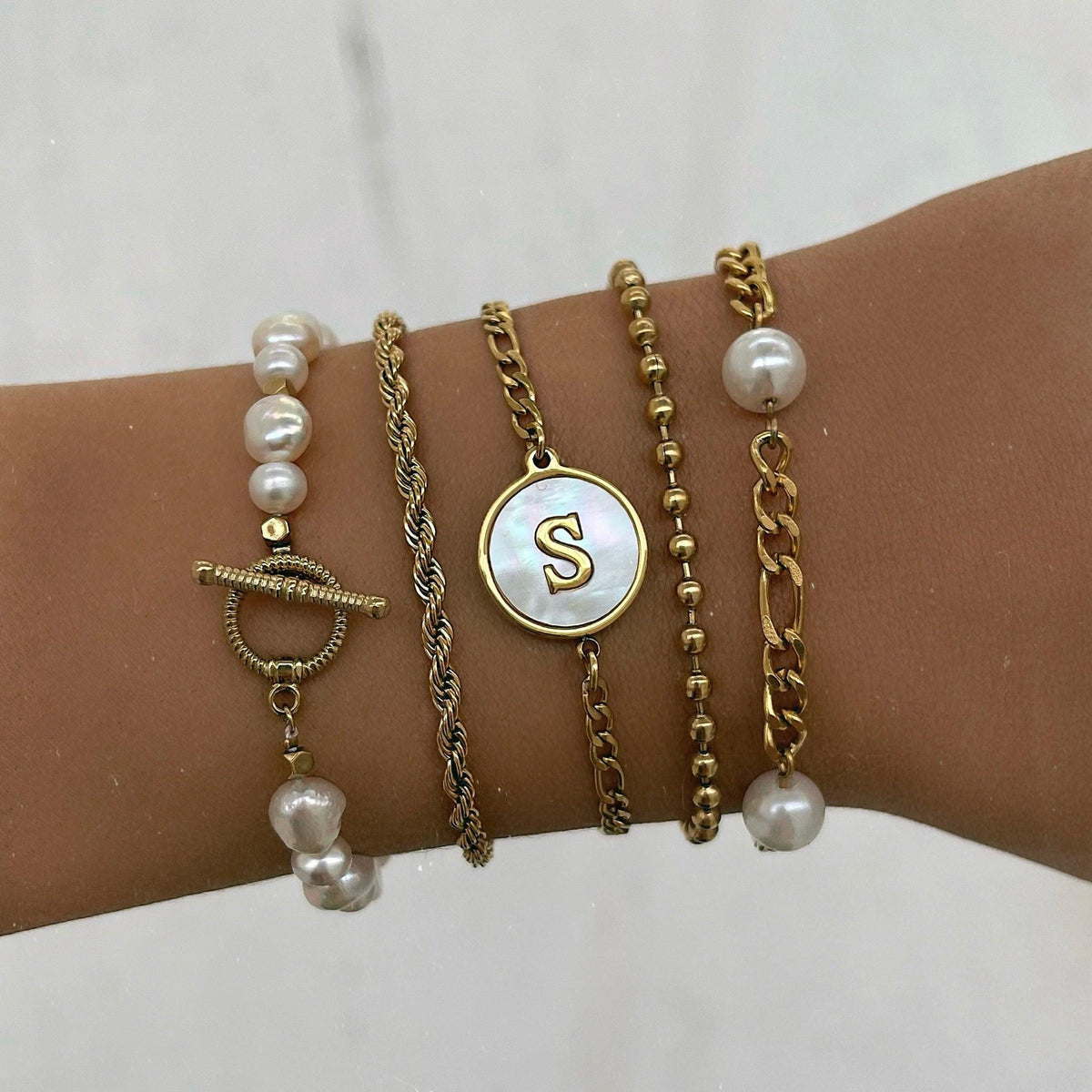 Urbanti Stainless Steel Bermuda Initial Bracelet