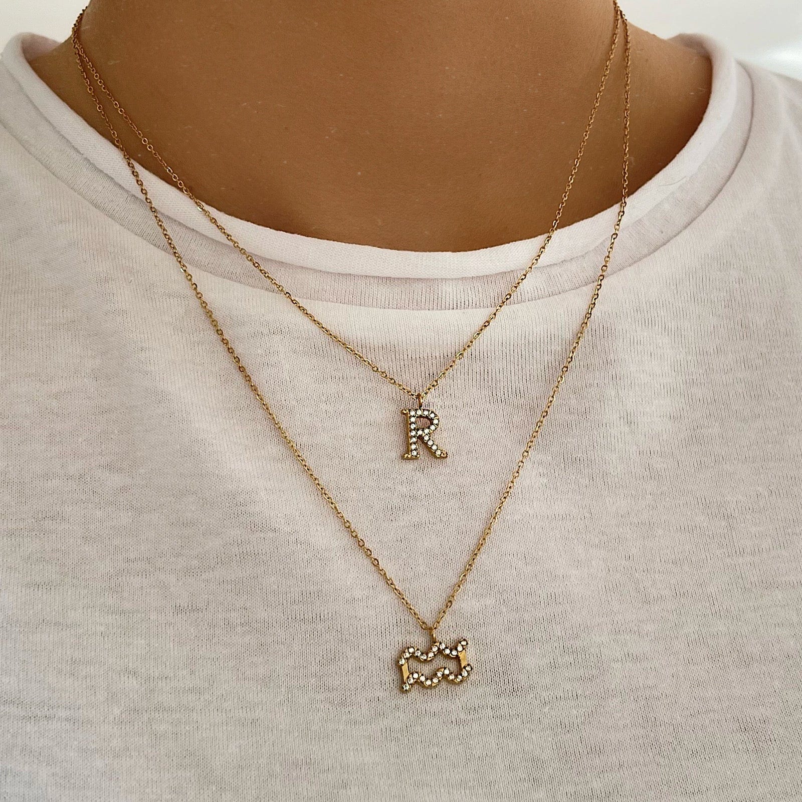 Urbanti Stainless Steel Bliss Initial Necklace