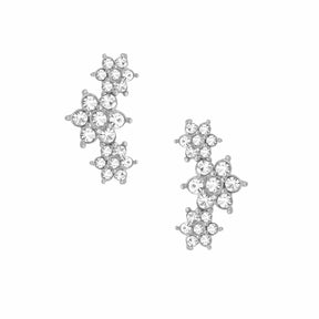 Urbanti Stainless Steel Blossom Stud Earrings Silver