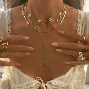 Urbanti Stainless Steel Bluebell Lariat Necklace