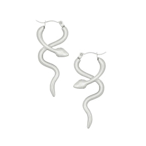 Urbanti Stainless Steel Boa Hoop Earrings Silver