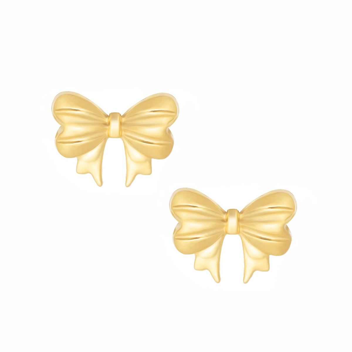 Urbanti Stainless Steel Bow Stud Earrings Gold