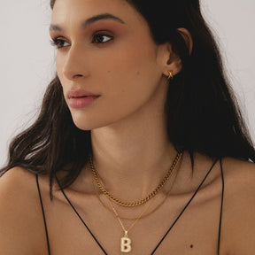 Urbanti Stainless Steel Bubble Initial Necklace