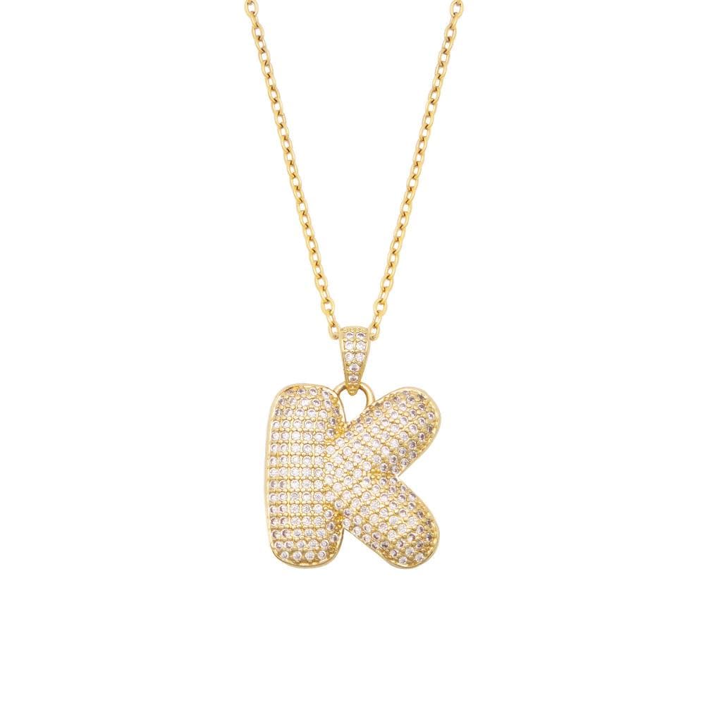 Urbanti Stainless Steel Bubble Initial Necklace