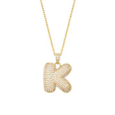 Urbanti Stainless Steel Bubble Initial Necklace