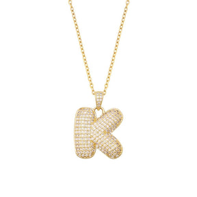 Urbanti Stainless Steel Bubble Initial Necklace